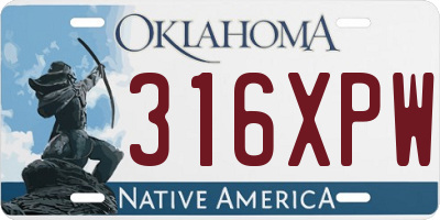OK license plate 316XPW