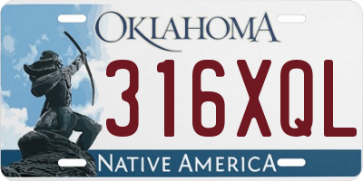 OK license plate 316XQL