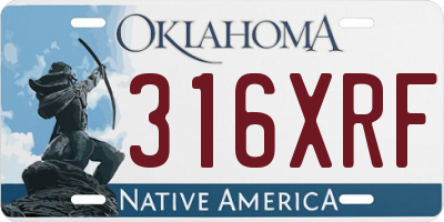 OK license plate 316XRF