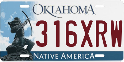OK license plate 316XRW