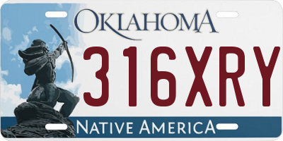 OK license plate 316XRY