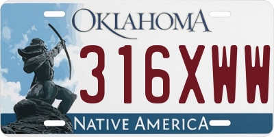 OK license plate 316XWW