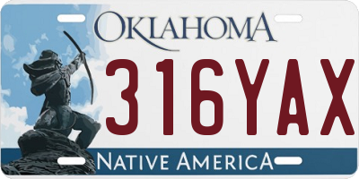 OK license plate 316YAX