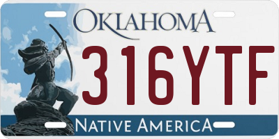 OK license plate 316YTF