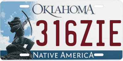 OK license plate 316ZIE
