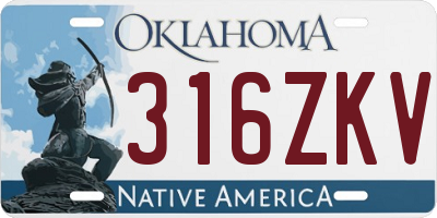 OK license plate 316ZKV