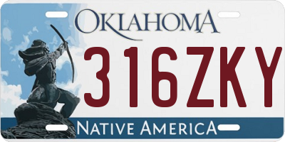OK license plate 316ZKY