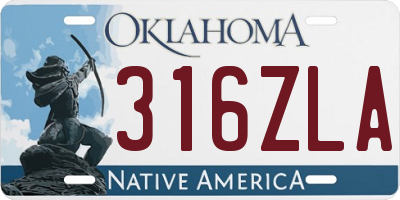 OK license plate 316ZLA