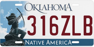 OK license plate 316ZLB