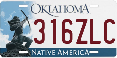 OK license plate 316ZLC