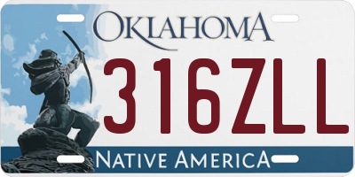 OK license plate 316ZLL
