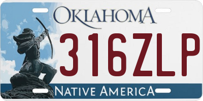 OK license plate 316ZLP