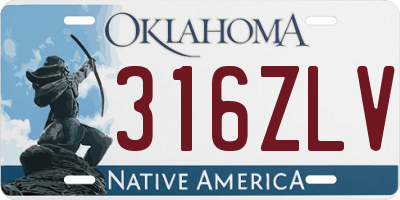OK license plate 316ZLV