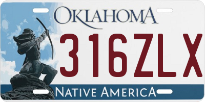 OK license plate 316ZLX