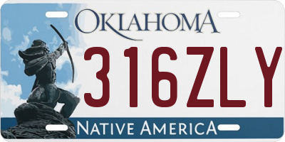 OK license plate 316ZLY