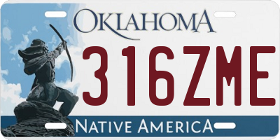 OK license plate 316ZME