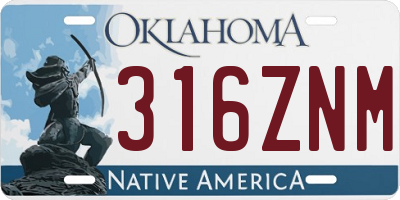 OK license plate 316ZNM