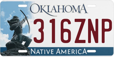 OK license plate 316ZNP