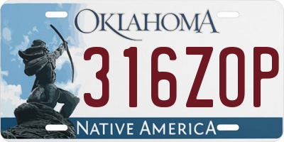 OK license plate 316ZOP