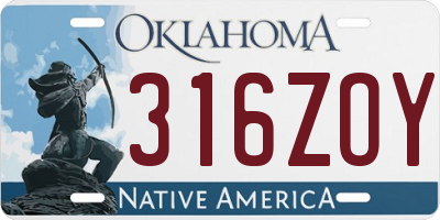 OK license plate 316ZOY