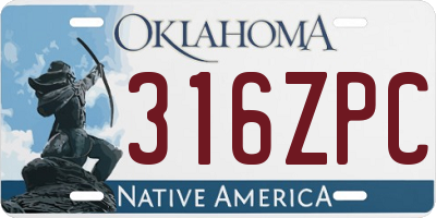 OK license plate 316ZPC