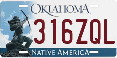 OK license plate 316ZQL