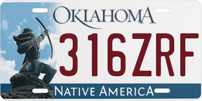 OK license plate 316ZRF