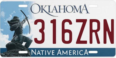 OK license plate 316ZRN