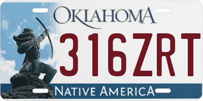 OK license plate 316ZRT