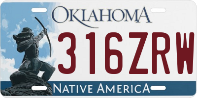 OK license plate 316ZRW