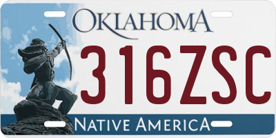 OK license plate 316ZSC