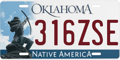 OK license plate 316ZSE