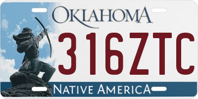 OK license plate 316ZTC