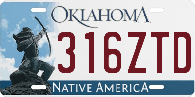 OK license plate 316ZTD