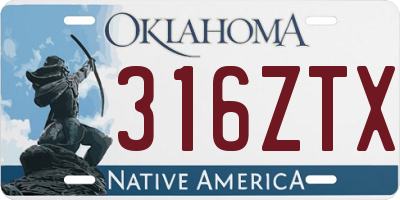 OK license plate 316ZTX