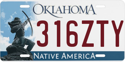 OK license plate 316ZTY