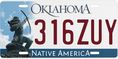 OK license plate 316ZUY