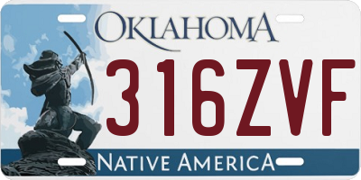 OK license plate 316ZVF