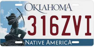 OK license plate 316ZVI