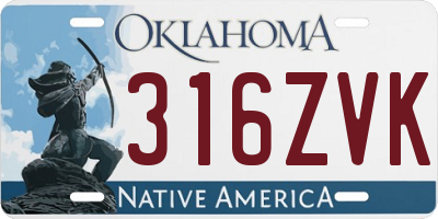 OK license plate 316ZVK