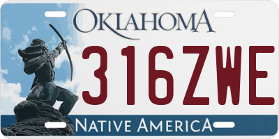 OK license plate 316ZWE