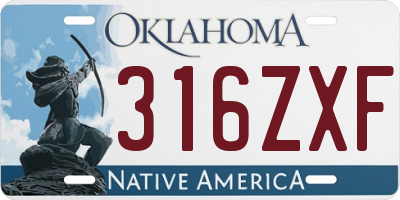 OK license plate 316ZXF