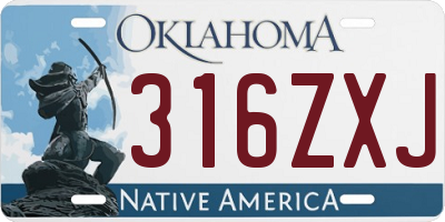 OK license plate 316ZXJ