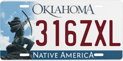 OK license plate 316ZXL