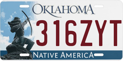 OK license plate 316ZYT