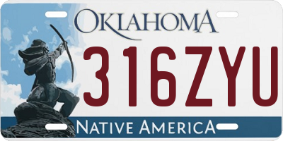 OK license plate 316ZYU