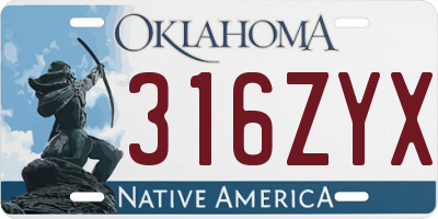 OK license plate 316ZYX