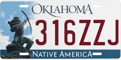 OK license plate 316ZZJ