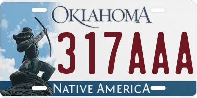 OK license plate 317AAA