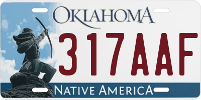 OK license plate 317AAF